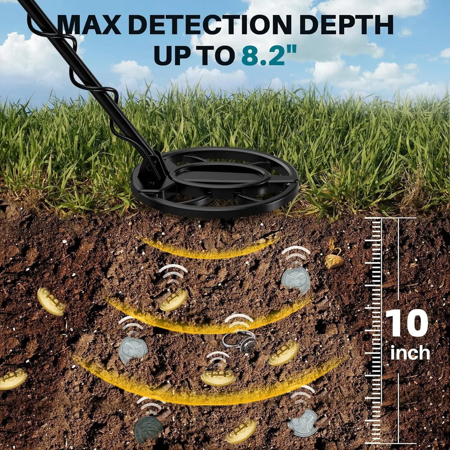 Unterirdischer Metall detektor md910, profession eller Tiefensuch finder, Gold detektor, Pin pointer zur Erkennung von Schätzen, wasserdichte 10-Zoll-Spule