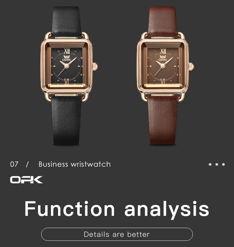 Opk Uhr für Frauen Original einfache Mode Armbanduhr weiches Leder armband reloj mujer wasserdichte Quarz Damen uhr