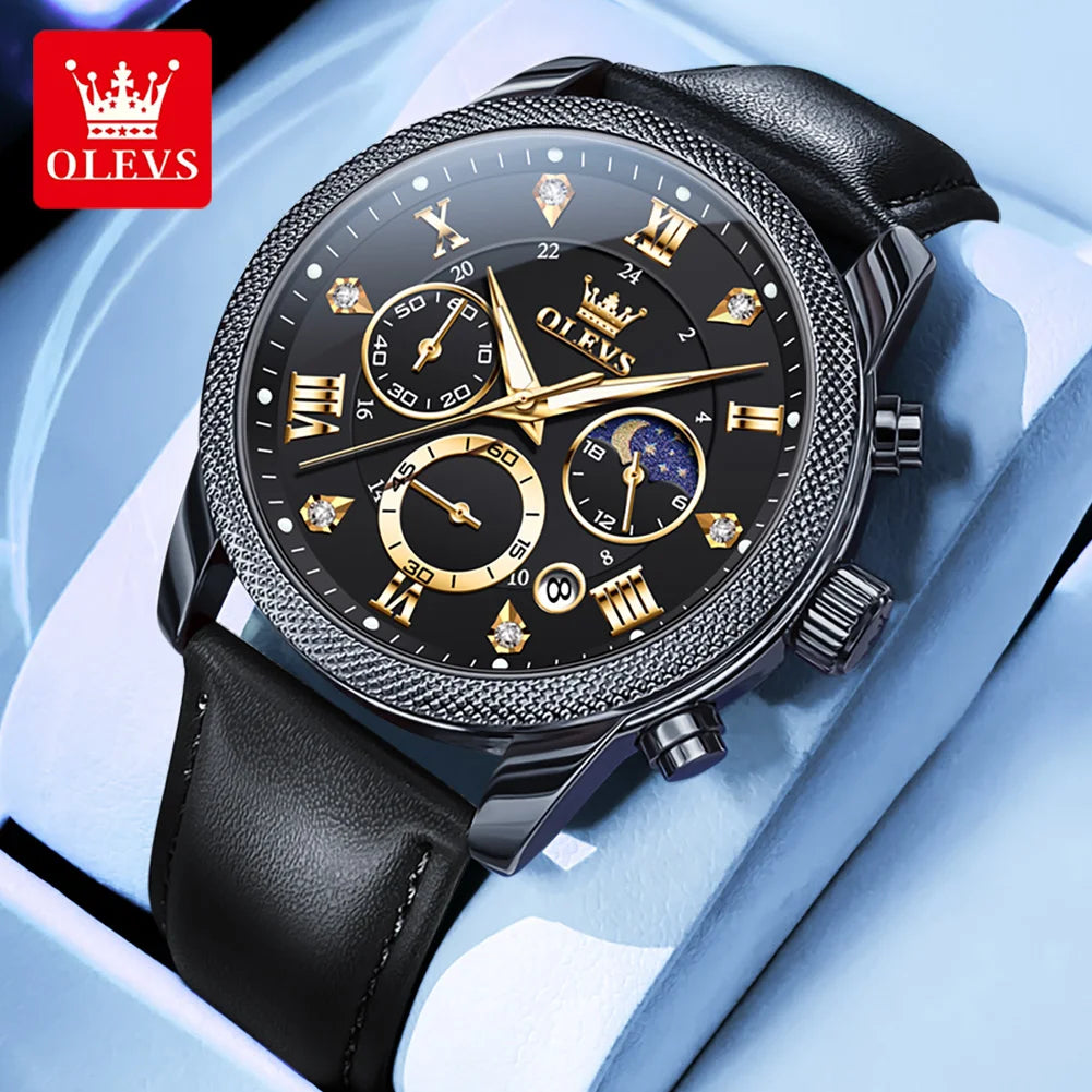 OLEVS 3660 Herrenuhr Business Simply Original Quarzuhr Wasserdicht Leuchtende Uhr Für Mann Multifunktionale Chronograph Reloj