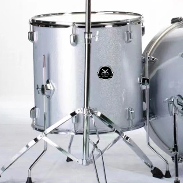 Passen Sie das akustische Drum-Kit aus weißem, silbernem PVC-Multifunktions-Trommelmikrofon-Trommel-Musikset an