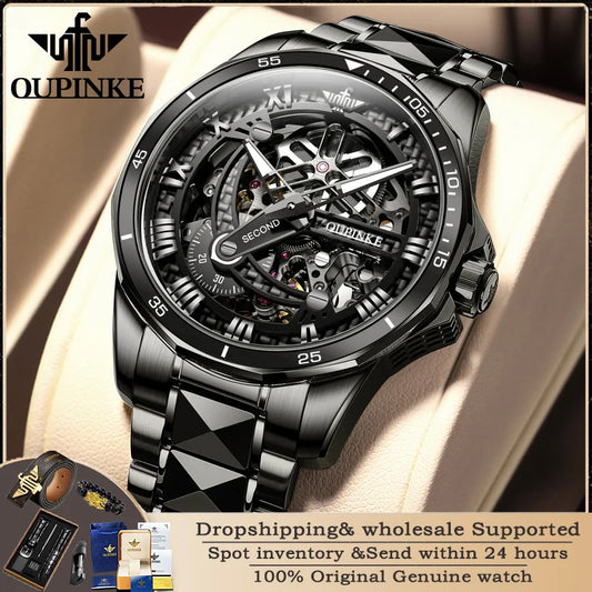 Oupinke tourbillon Herren uhr Schweizer Luxusmarke Herren automatische mechanische Uhr wasserdichte Saphir Business Herren uhr