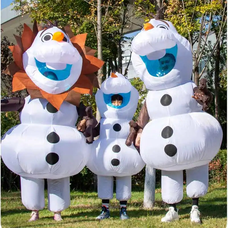 Frozen Snow Man Olaf Inflatable Costume Cartoon Character Props Halloween Adult Children Performance Fancy Dress Party Carnival