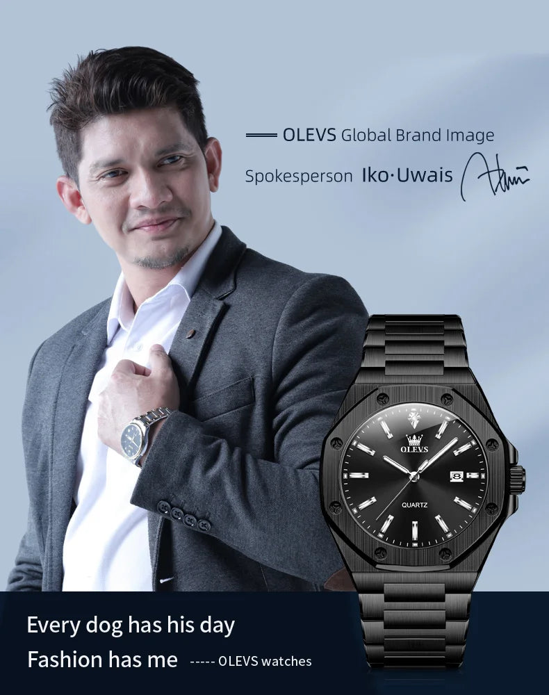 Olevs Uhren für Männer multifunktion ale Chronograph Armbanduhr original wasserdichte leuchtende Quarz Automatik uhr reloj