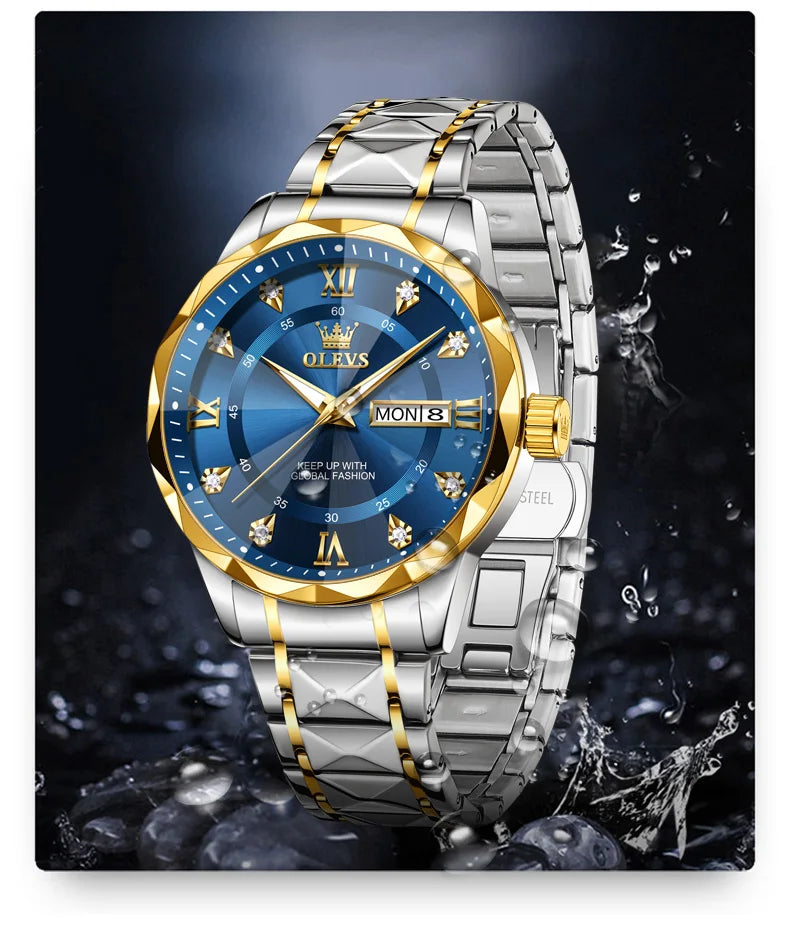 OLEVS 5609 Uhren Für Männer Mode Quarz Armbanduhr Original für Männliche Wasserdichte Leucht Automatische Bewegung Reloj Hombre