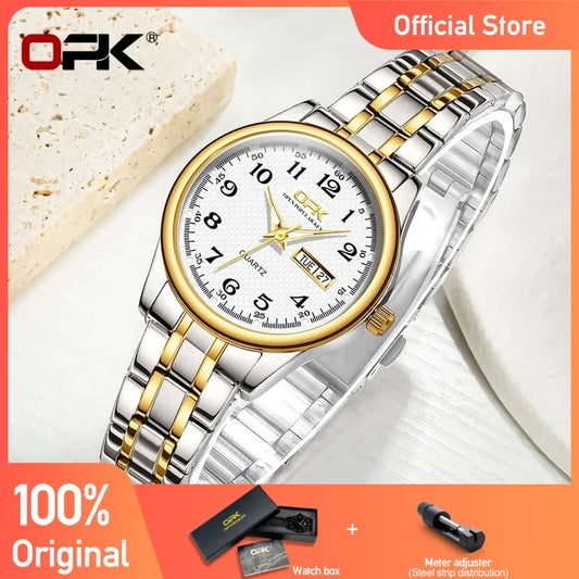 Opk 8110 Damen uhr klassische Luxusmarke Quarzuhr Edelstahl armbanduhr für Damen wasserdicht leuchtend reloj mujer