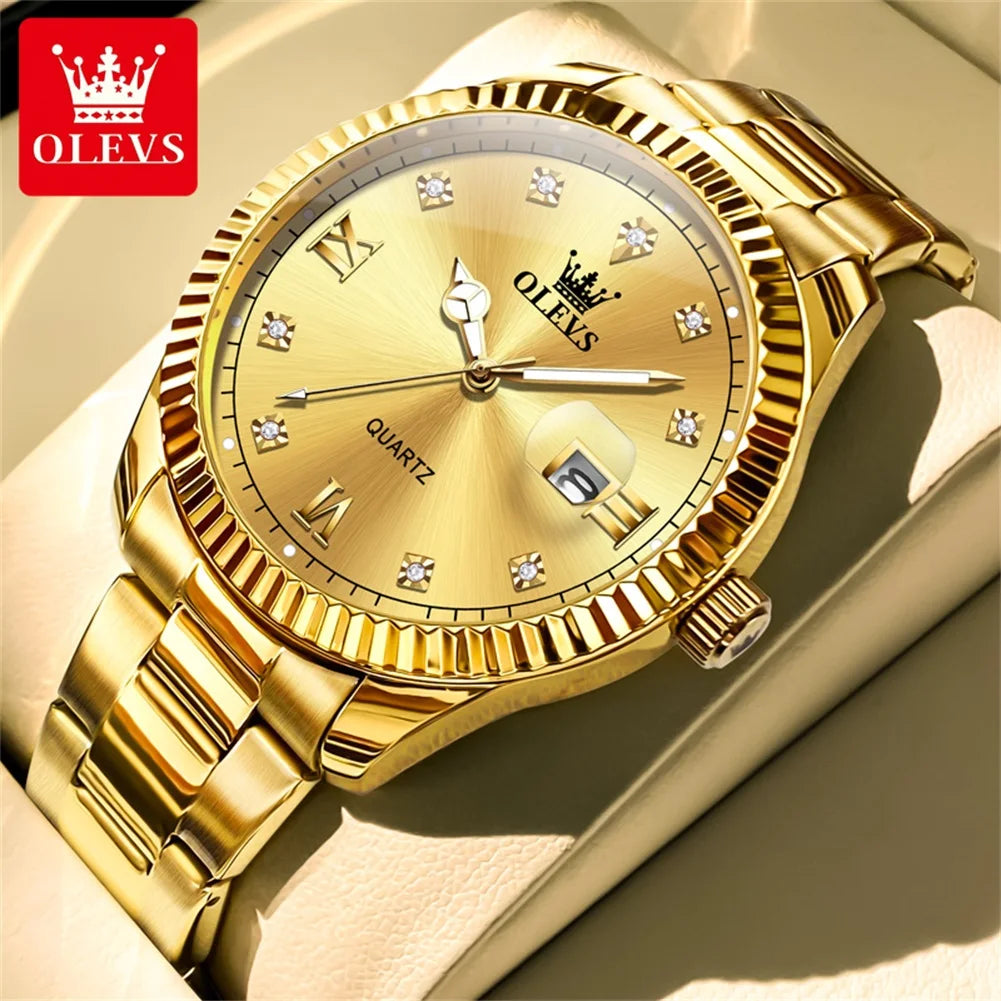 Olevs uhren für männer top marke klassiker mode quarz armbanduhr original für männliche wasserdichte leuchtende reloj hombre