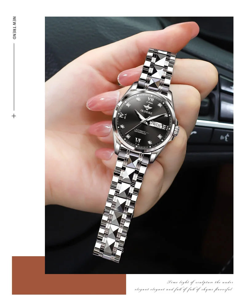 Oupinke Paare Uhren original importierte Japan Uhrwerk automatische Armbanduhr für Männer Frauen Luxus Liebhaber mechanische Uhr