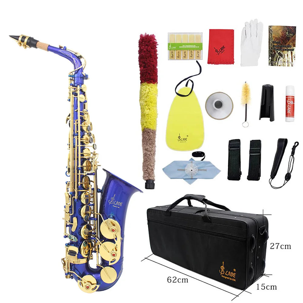 Slade Eb E-Flat Altsaxophon Sax Shell Key Carve Muster Holz blasinstrument mit Rücken gurten Fall andere Schilf Aecessaries