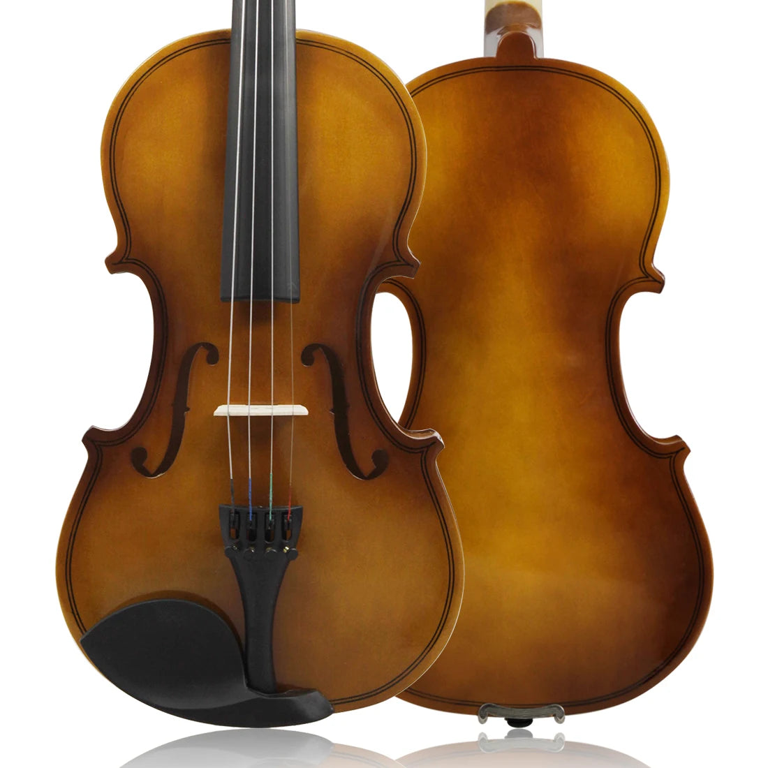 4/4 Akustische Violine im Retro-Stil für Violine, Anfänger mit Bogen / Koffer / Kolophonium