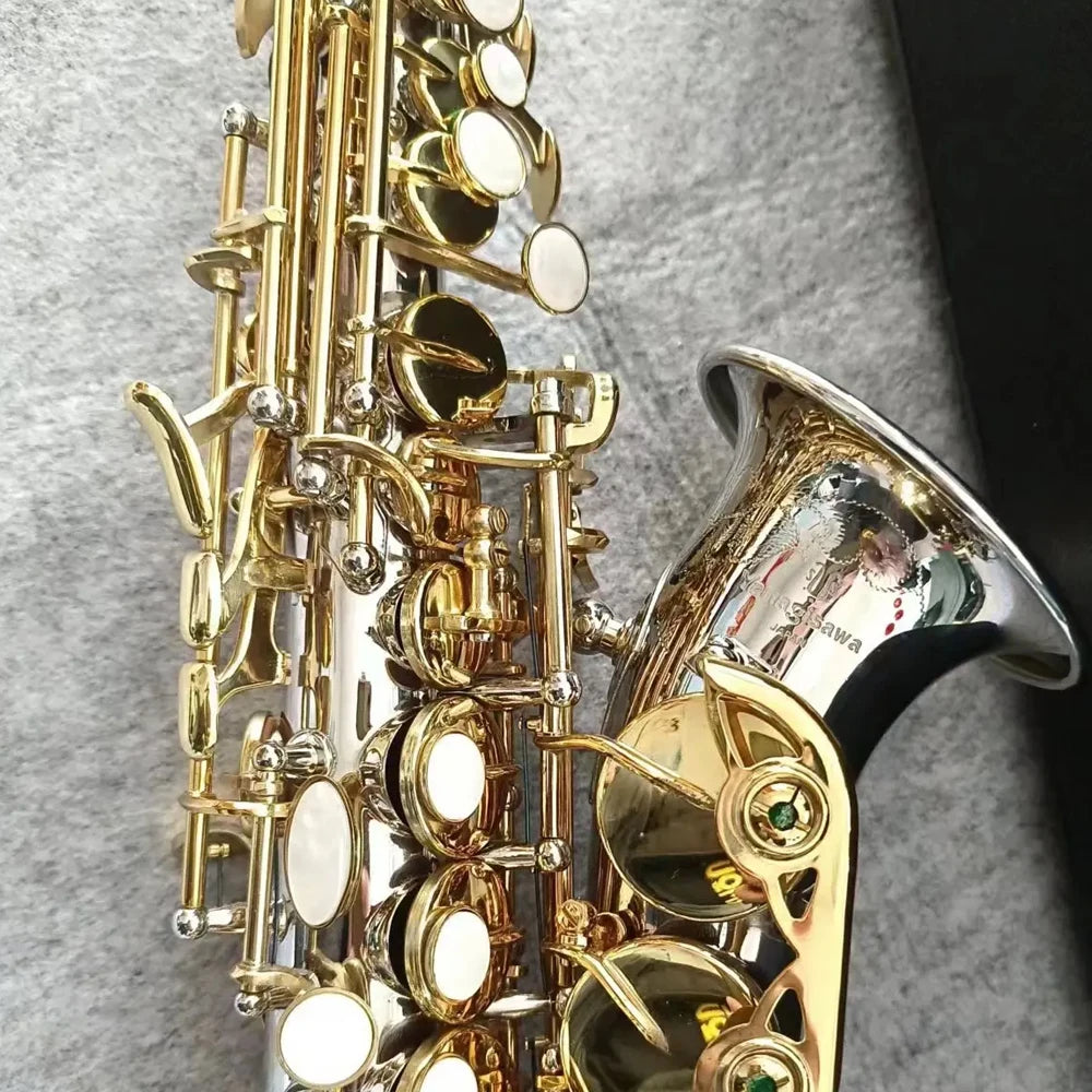 High-End sc9937 bb gebogenes Soprans axophon Weißgold Sax Musik instrument profession elle Leistung mit Koffer