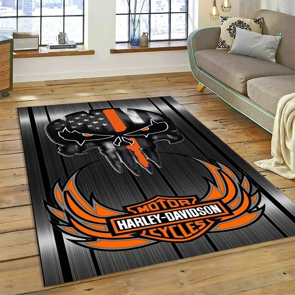 Motorrad-Logo-Teppich - Rutschfeste Fußmatte für Harley-Davidson Fans