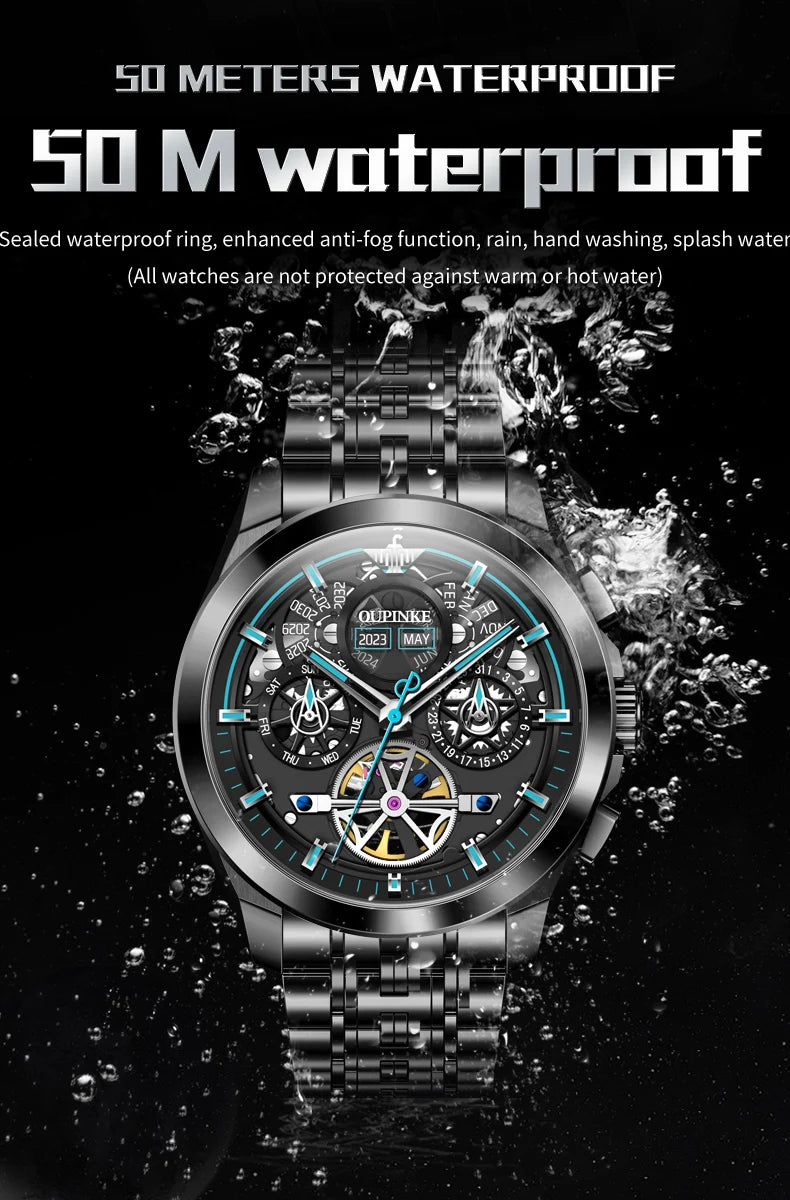 OUPINKE 3235 Tourbillon männer Automatische Mechanische Uhr Mode Trend Wasserdicht Männer Uhr Multi funktionale Luxus Marke Uhr