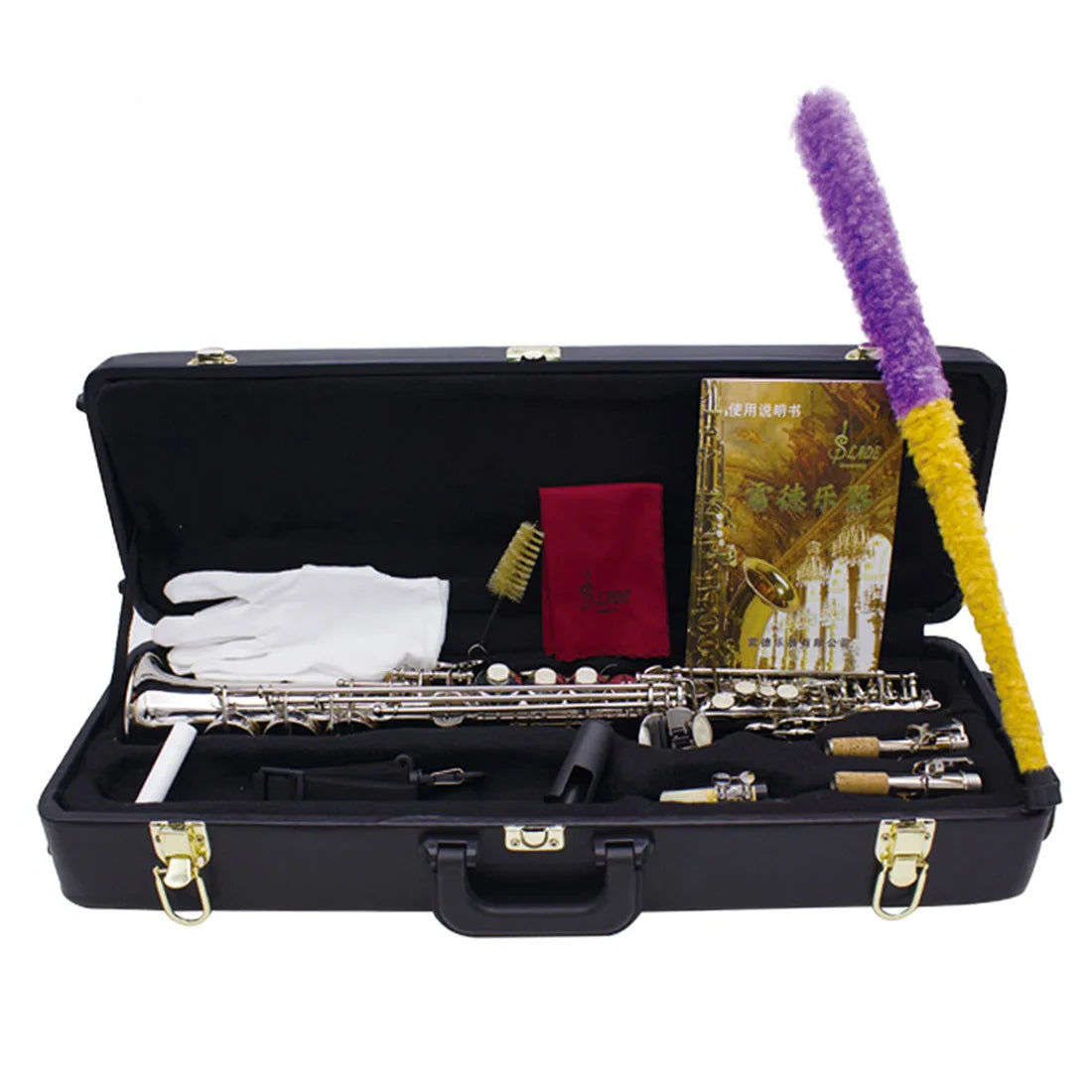 Slade Professional Straight Soprans axophon B Flat Brass Saxophon Hochwertiges Holz blasinstrumenten sax mit Gehäuse Schilf Teile