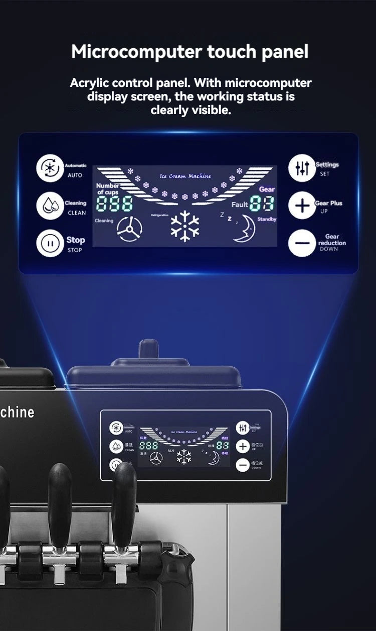 Eismaschine große Kapazität kommerziellen Desktop vertikalen Export automatische Eis becher Kegel Soft eismaschine