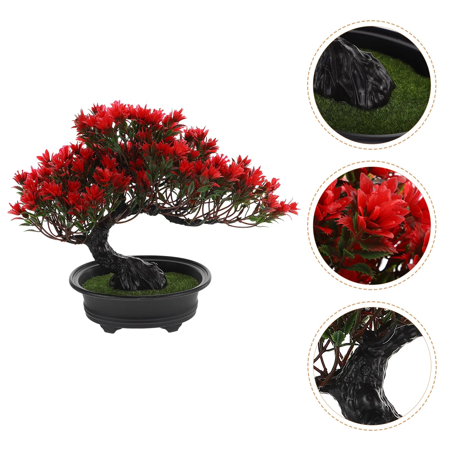 Künstliche Pflanze im Topf, Bonsai, grün, kleine Baumpflanzen, Ornamente, realistisch, ewiger Kunststoff, lebensechtes Topfblumendekor