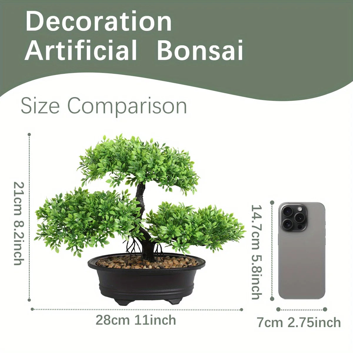 1pc künstlicher Bonsai-Baum: ein Zen-Garten-Akzent künstliche Pflanze pp Material schwarzer Pflanzer Home Office Party Dekoration