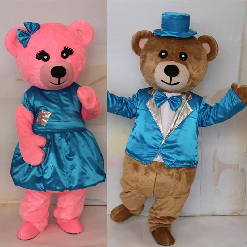 Hochwertige Big Bear Ursa Grizzly Maskottchen Kostüm Cartoon Charakter Werbung Schaum Cosplay Kostüme Party Performance Outfits