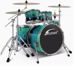 Professionelles Jazz Drums 5 Drum 3 4 Becken-Set R70/80 Becken aus Kupferlegierung Remo Drum Skins Kostenloser Doppelhocker Rutschfestes Pad