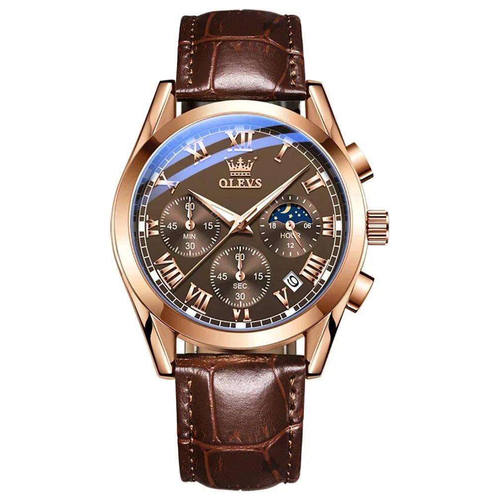 OLEVS Quarzuhr für Männer Top Marke Luxus Uhren Mondphase wasserdicht Herren uhren Mode Chronograph Armbanduhren Für Männer