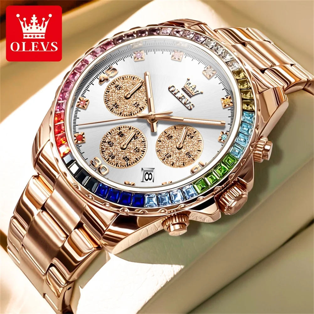 OLEVS 2939 Herrenuhr Original Marke Quarzuhr Wasserdicht Leuchtende Uhr Für Männer Multifunktionale Chronograph Sport Datum Reloj