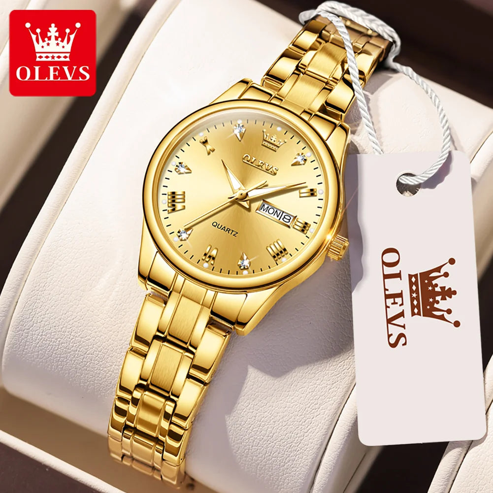 OLEVS Neue Mode Frauen Quarzuhr Wasserdicht Klassische Luxus Marke Dame Uhr Edelstahl Armband Uhren