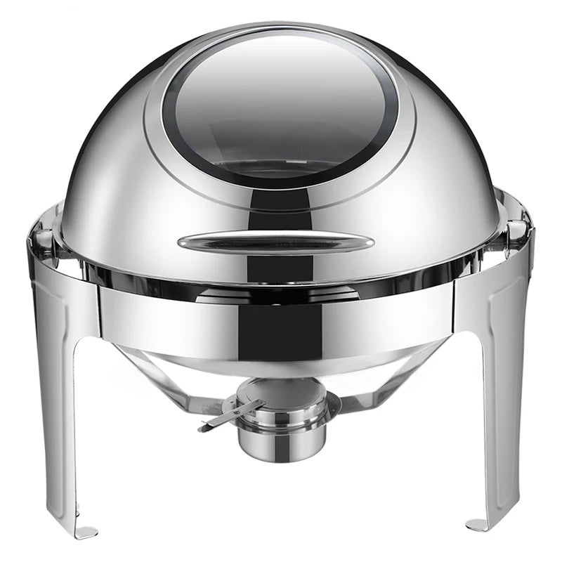 Luxus Chafing Dish Gold - 6,5L Runder Speisenwärmer für Catering und Buffet