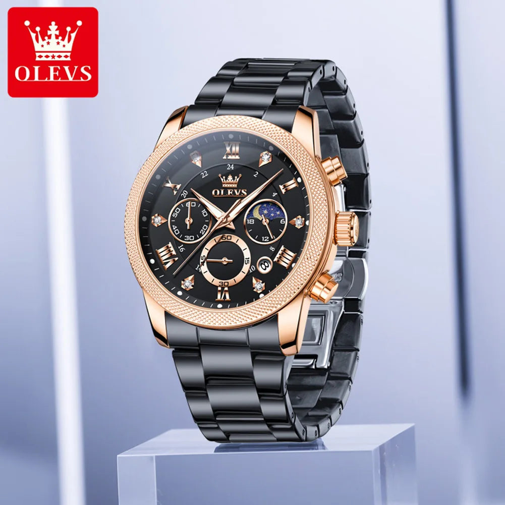 OLEVS 3660 Herrenuhr Business Simply Original Quarzuhr Wasserdicht Leuchtende Uhr Für Mann Multifunktionale Chronograph Reloj