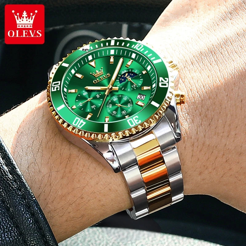 OLEVS Herrenuhren Mode Wasserdicht Quarz Armbanduhr Männer Top Marke Luxus Edelstahlarmband Sport Datum Uhr Männlich