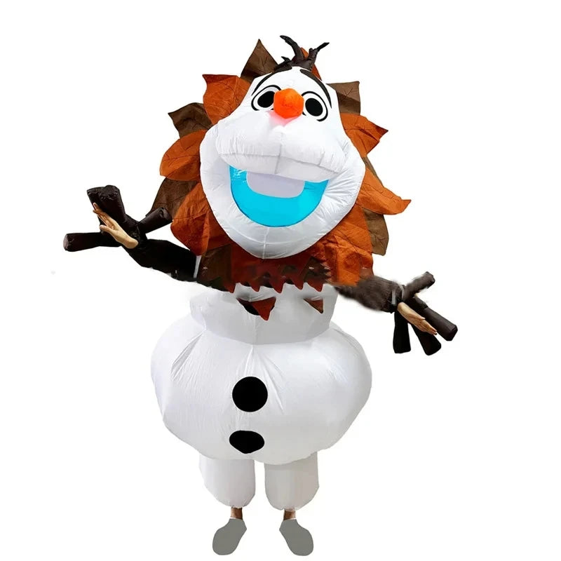 Frozen Snow Man Olaf Inflatable Costume Cartoon Character Props Halloween Adult Children Performance Fancy Dress Party Carnival