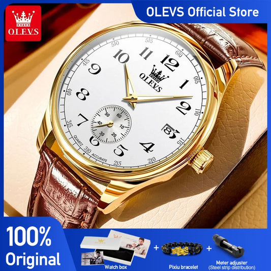 Olevs original wasserdichte Herren uhren digitale Spiegel Quarzuhr für Mann leuchtende Edelstahl Armbanduhr männliche Datum Woche