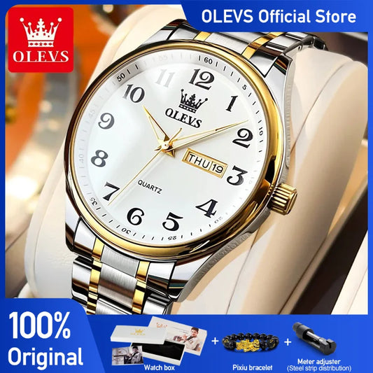 OLEVS Klassische männer Quarzuhr Wasserdichte Edelstahl Band Mode Casual herren Uhr Geschenk Datum Uhr 5567