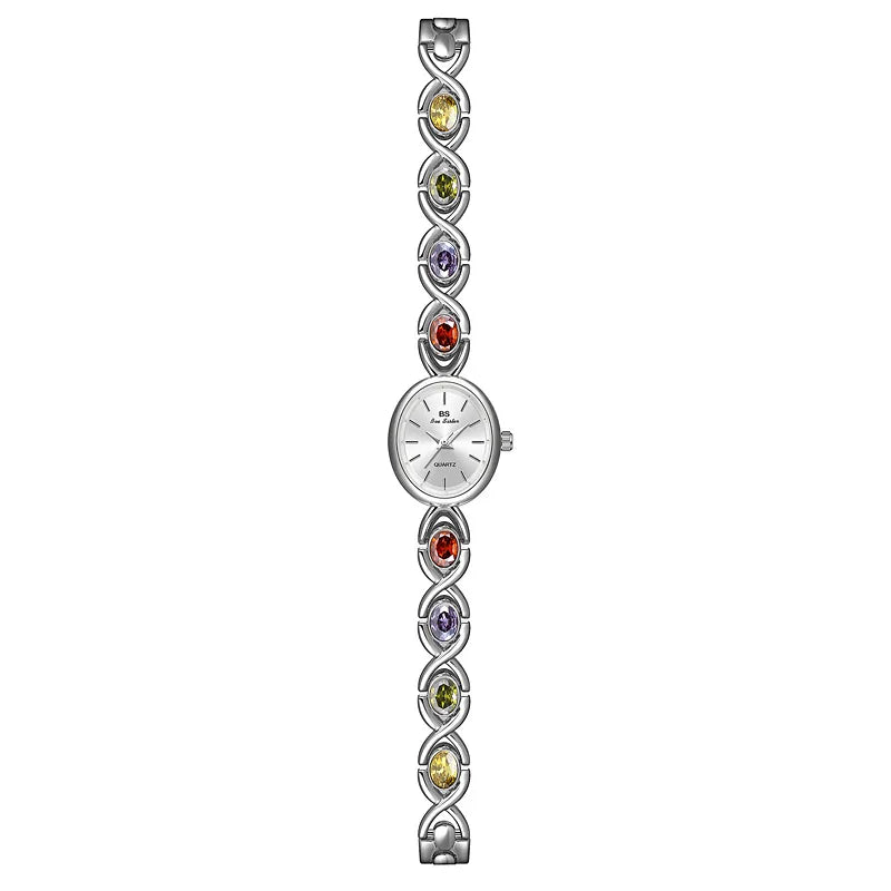 2024 bs elegante Diamant uhr für Frauen Luxusmarke Edelstahl Gold kleines Zifferblatt Damen Armbanduhren