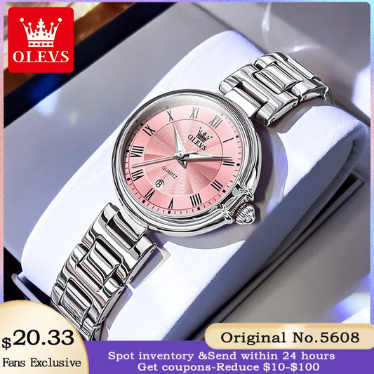 OLEVS 5608 Luxus Marke frauen Uhr Klassische Mode Wasserdicht Leucht Kalender Uhr Elegante Quarz Frauen Uhr Reloj Hombre