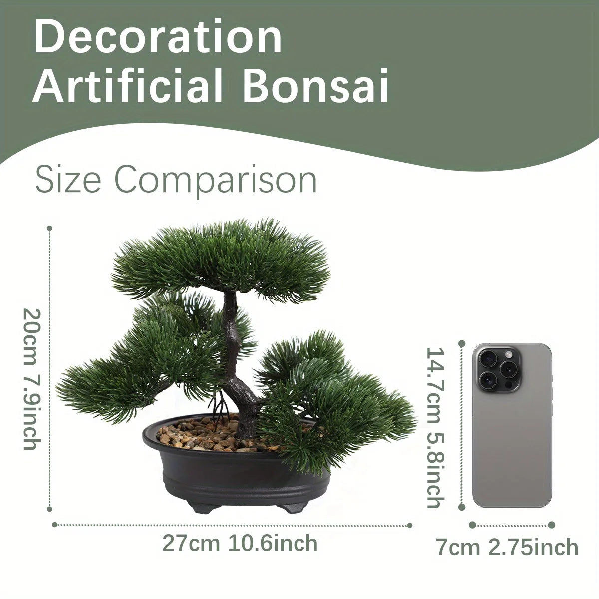 1pc künstlicher Bonsai-Baum: ein Zen-Garten-Akzent künstliche Pflanze pp Material schwarzer Pflanzer Home Office Party Dekoration