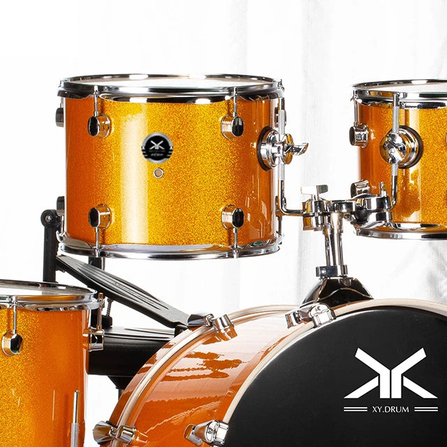 High quality PVC Drum heads Eco-friendly Stage performance Teaching Yellow drum set 7 pieces drum kit set