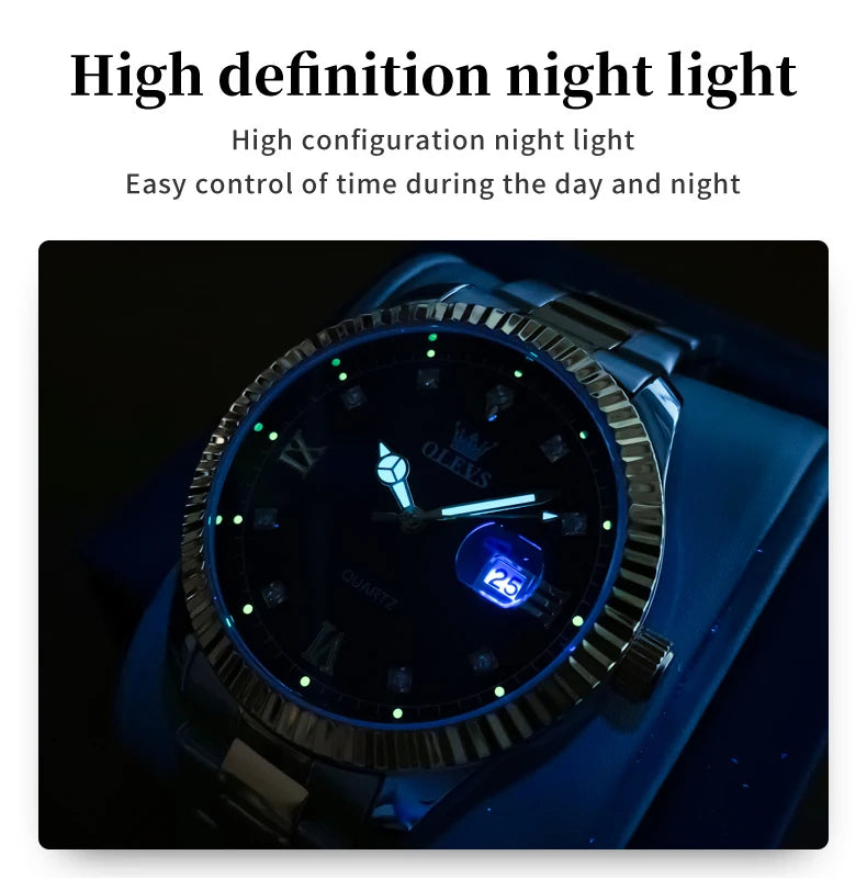 Olevs uhren für männer top marke klassiker mode quarz armbanduhr original für männliche wasserdichte leuchtende reloj hombre