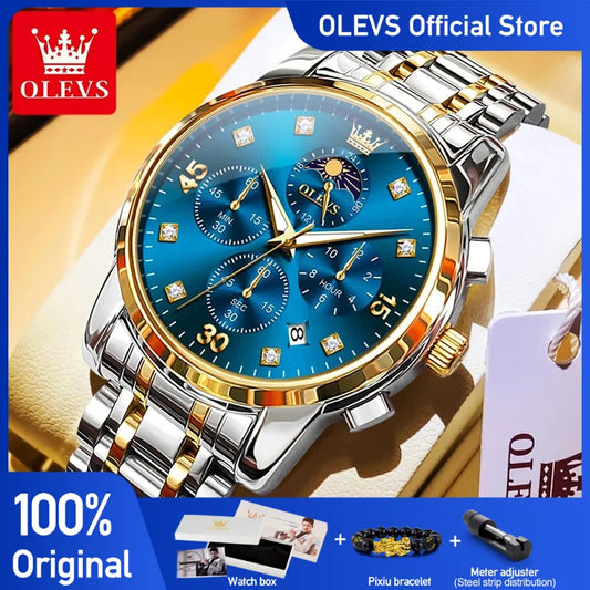 OLEVS 3652 Herrenuhr Originalmarke Multifunktionale Chronograph Quarzuhr Wasserdicht Leuchtende Automatische Datumsuhr Für Mann