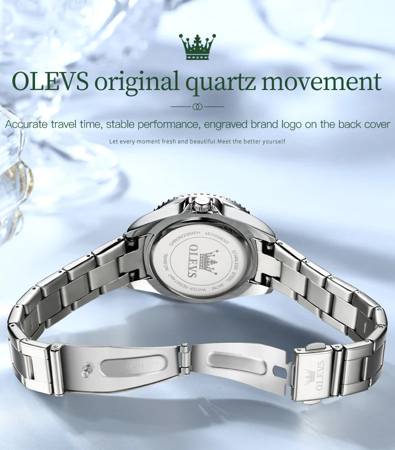 OLEVS Original Damen Quarzuhr Luxus Diamant Wasserdichte edelstahl Leder Uhr frauen Quarzuhr Mädchen Set