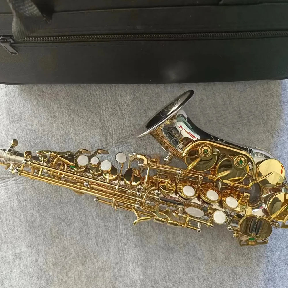 High-End sc9937 bb gebogenes Soprans axophon Weißgold Sax Musik instrument profession elle Leistung mit Koffer