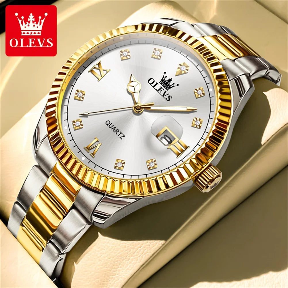 Olevs uhren für männer top marke klassiker mode quarz armbanduhr original für männliche wasserdichte leuchtende reloj hombre