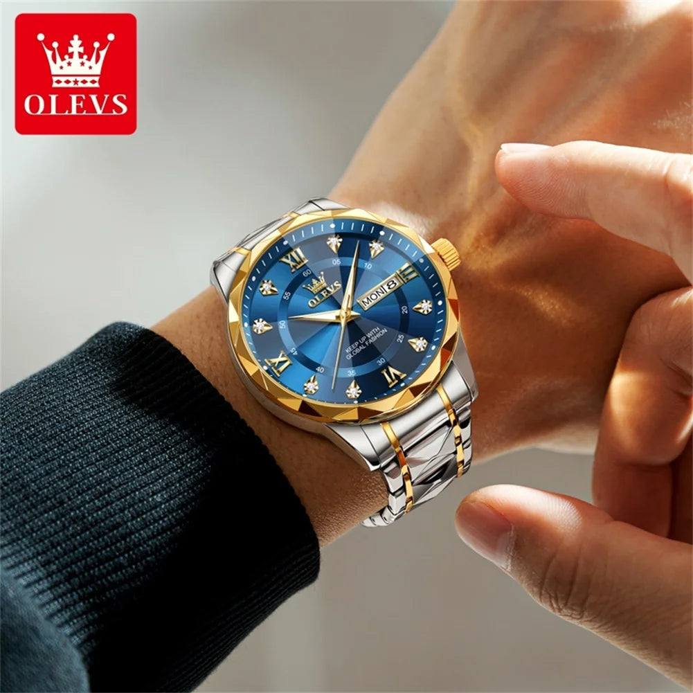 OLEVS 5609 Uhren Für Männer Mode Quarz Armbanduhr Original für Männliche Wasserdichte Leucht Automatische Bewegung Reloj Hombre