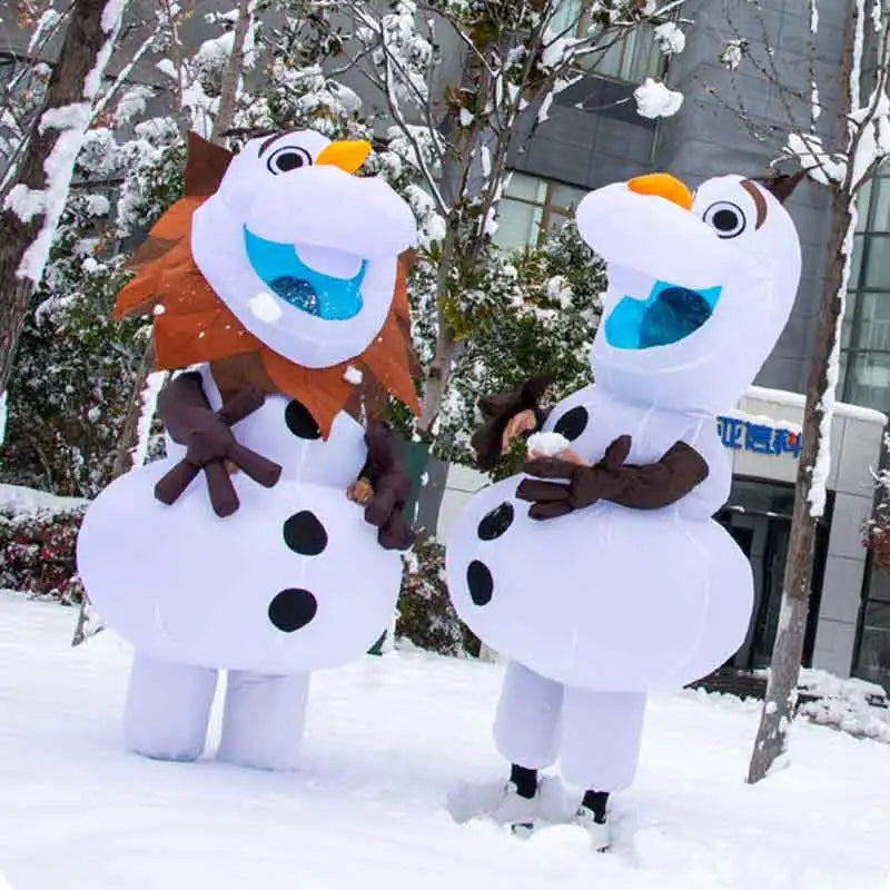 Frozen Snow Man Olaf Inflatable Costume Cartoon Character Props Halloween Adult Children Performance Fancy Dress Party Carnival