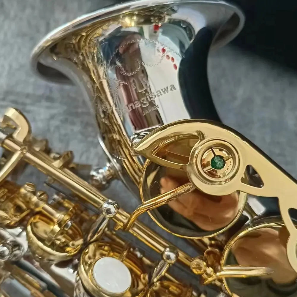 High-End sc9937 bb gebogenes Soprans axophon Weißgold Sax Musik instrument profession elle Leistung mit Koffer