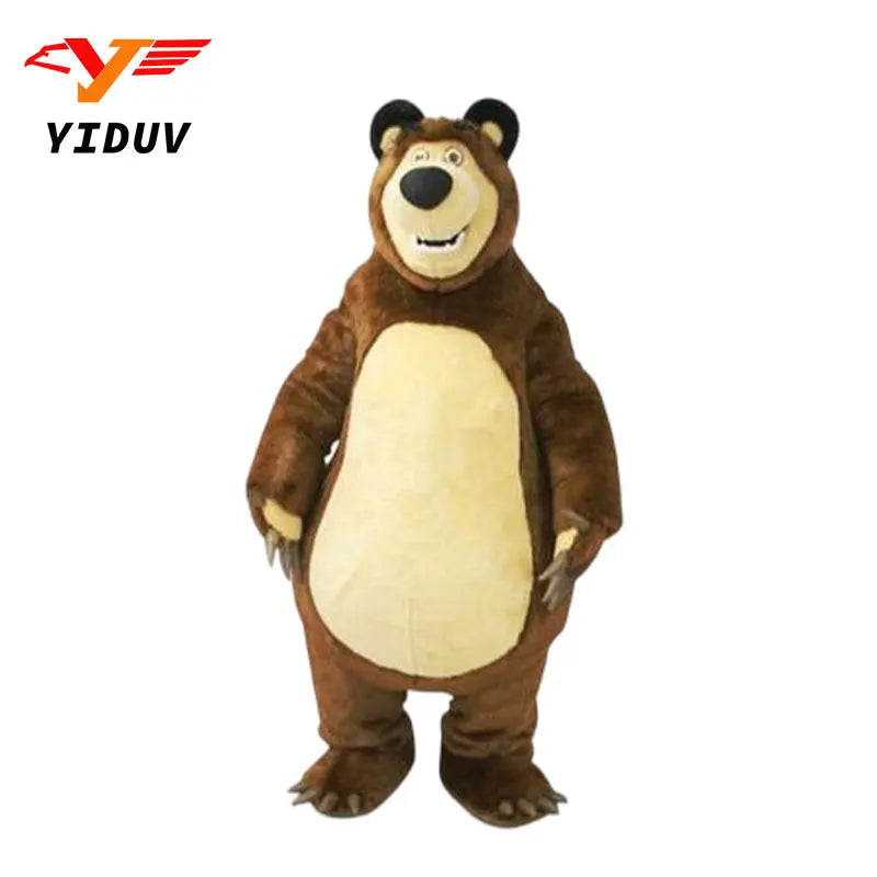 Hochwertige Big Bear Ursa Grizzly Maskottchen Kostüm Cartoon Charakter Werbung Schaum Cosplay Kostüme Party Performance Outfits