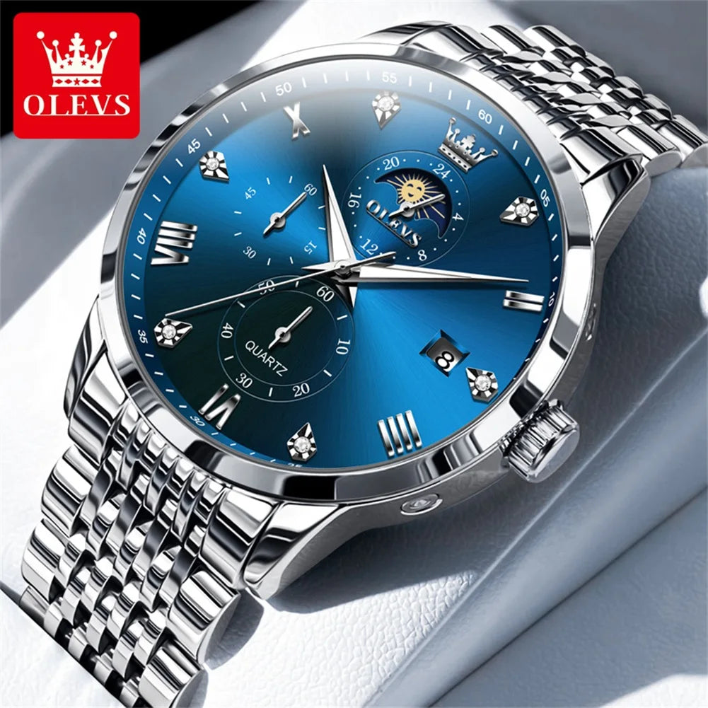 Olevs 2925 Herren uhr Original Marke Quarz Armbanduhr wasserdichte Leucht uhren für Herren automatische datethree kleine Zifferblatt reloj