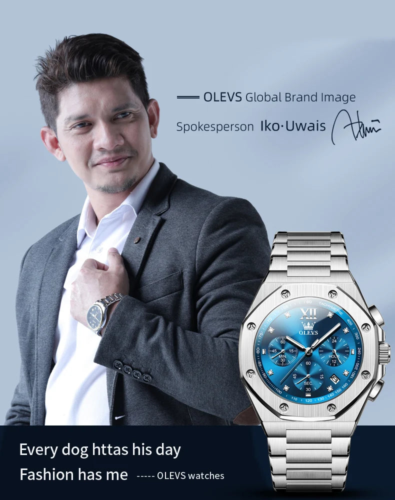 OLEVS 3626 Uhren Für Männer Marke Multifunktionale Chronograph Armbanduhr Original Wasserdicht Leucht Quarz Relogios Masculino