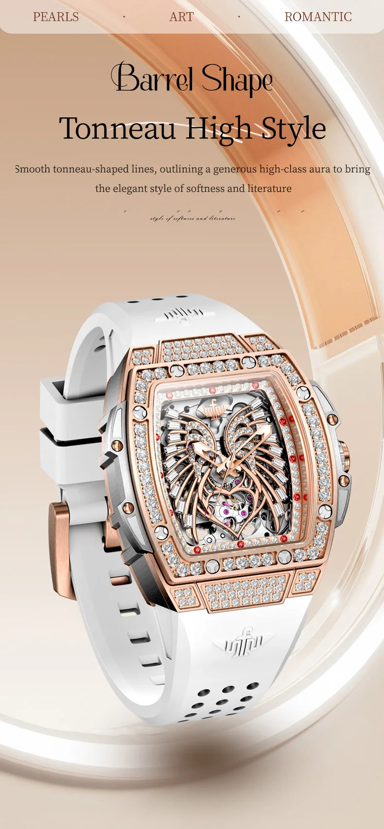 Oupinke 3225 Damen uhr Luxusmarke alle Diamant automatische mechanische Uhr klassische Silikon wasserdichte elegante Damen uhr