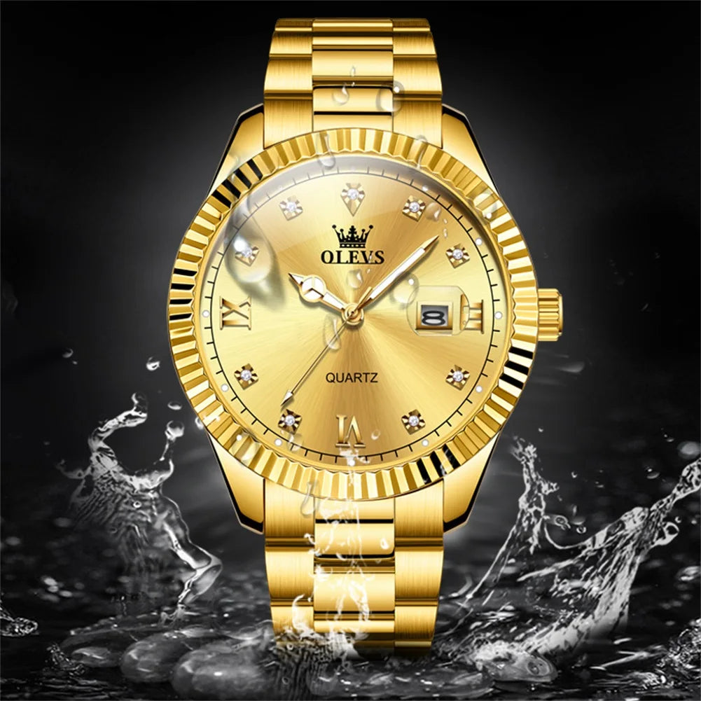 Olevs uhren für männer top marke klassiker mode quarz armbanduhr original für männliche wasserdichte leuchtende reloj hombre