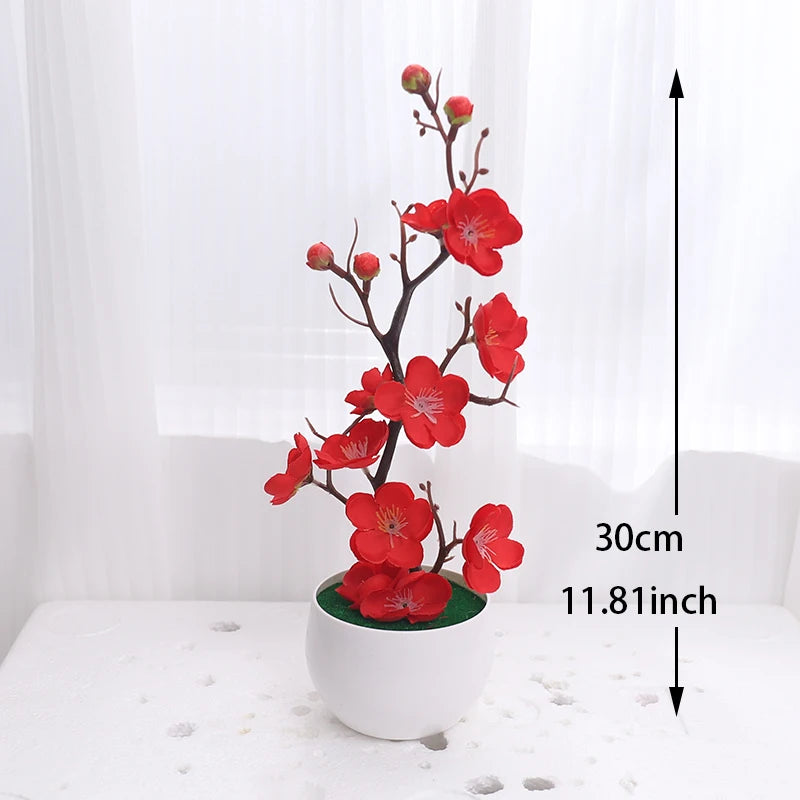 30 cm künstliche Pflanzen Bonsai kleiner Baum Simulation Topfpflanzen gefälschte Blumen Tisch Topf Ornamente Heimdekoration Hotel Garten