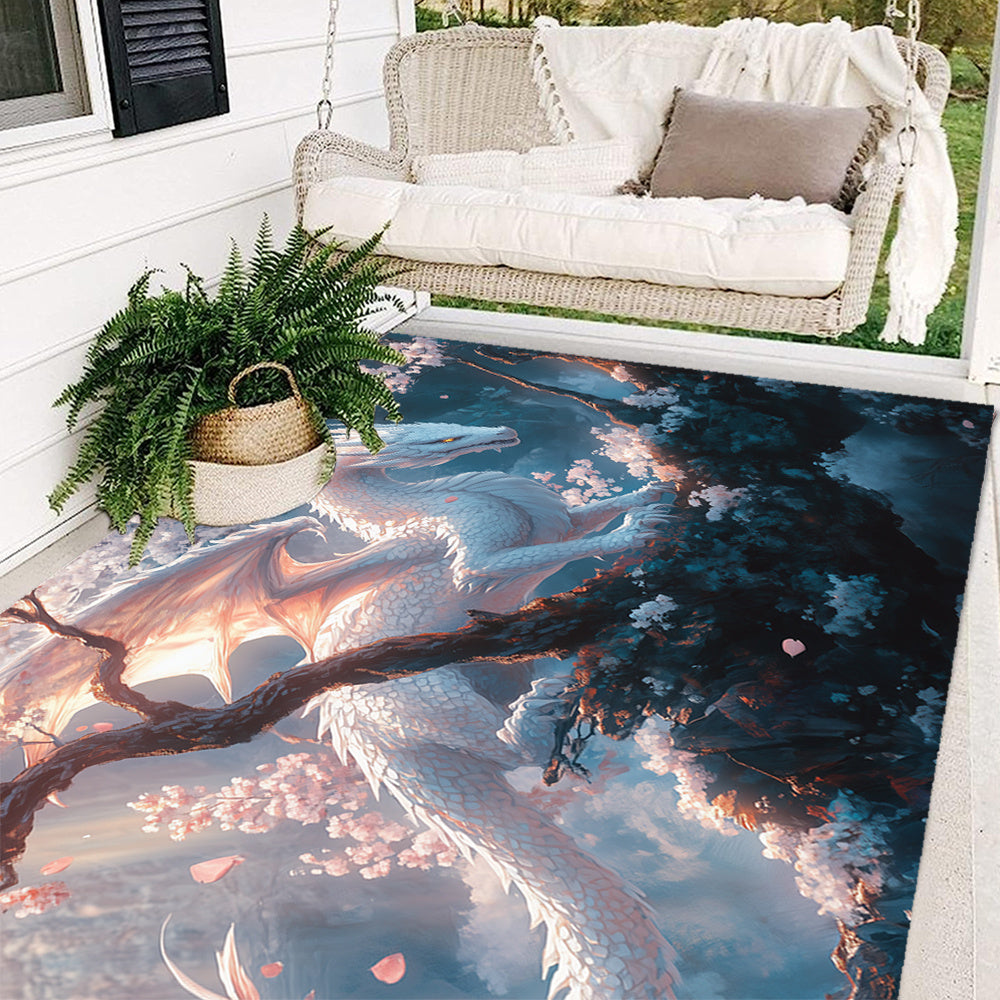 Dragon-Themed Christmas Carpet - Soft Crystal Velvet, Perfect for Living Room, Bedroom, Game Room & Outdoor Decor, Christmas Decor